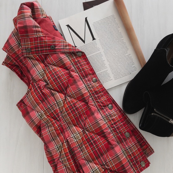 Lands’ End • Red Plaid Puffer Vest (XSP  2-4) - Picture 1 of 7
